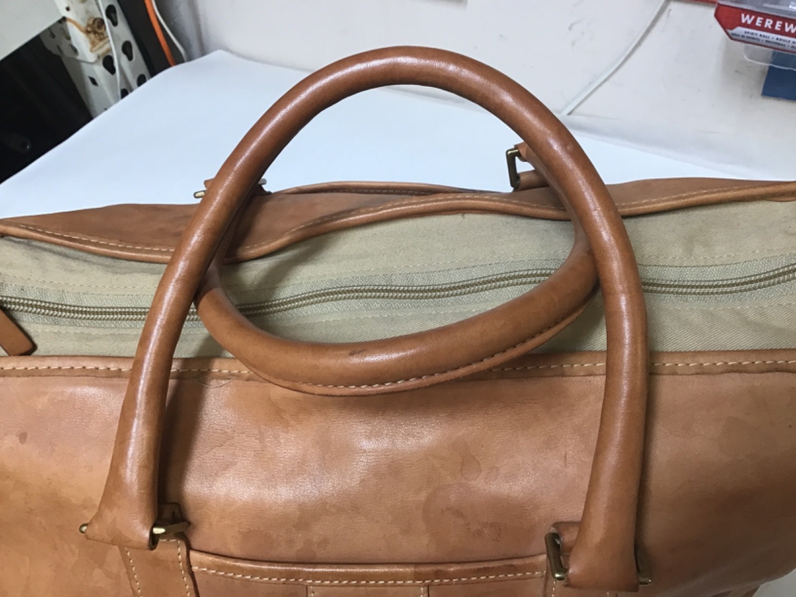 Hartmann USA Classic Large Vintage Shoulder Bag Luggage Belting Leather Carry-on