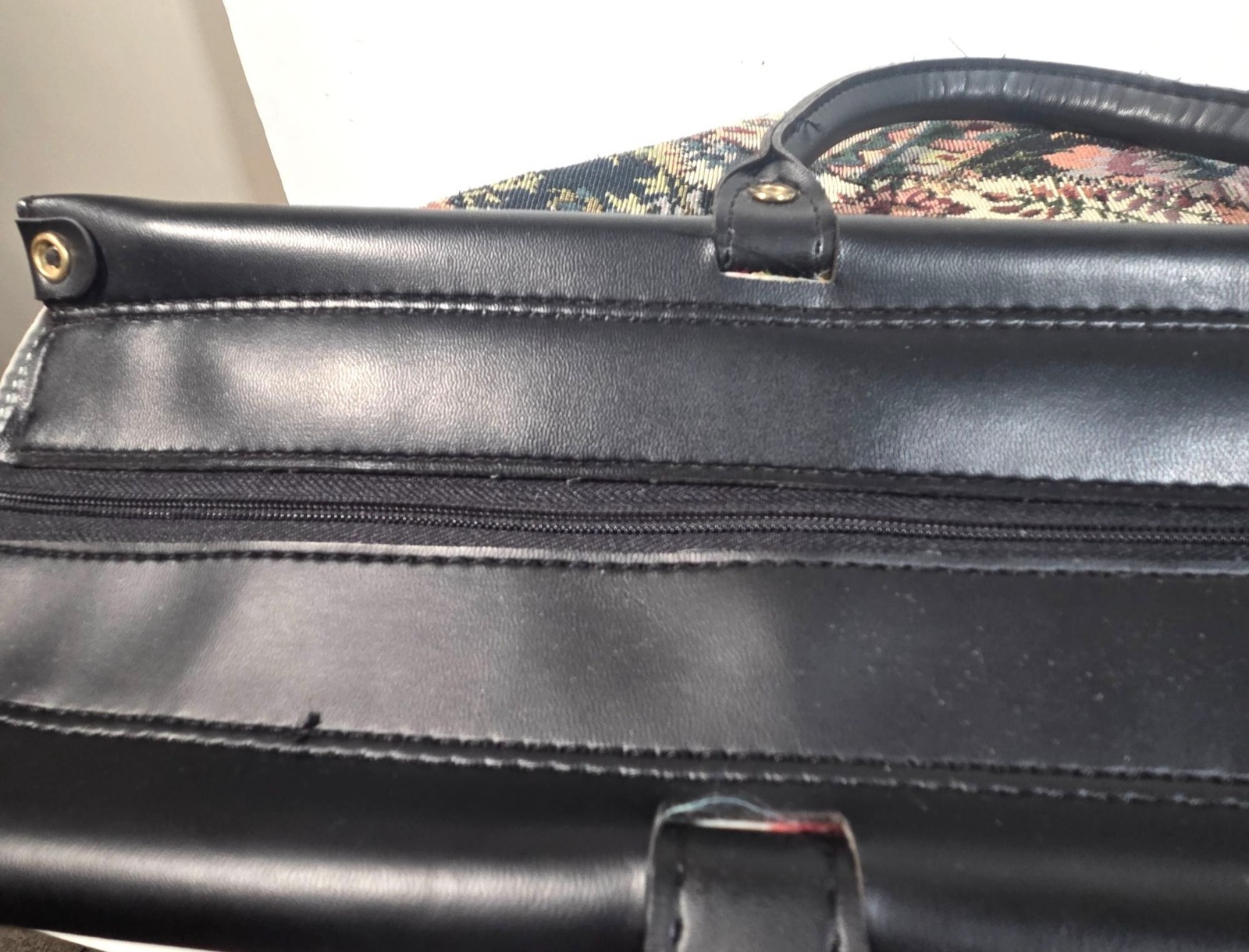 Vintage American Tourister Floral Tapestry Weekender Bag Leather Handle Cottagec