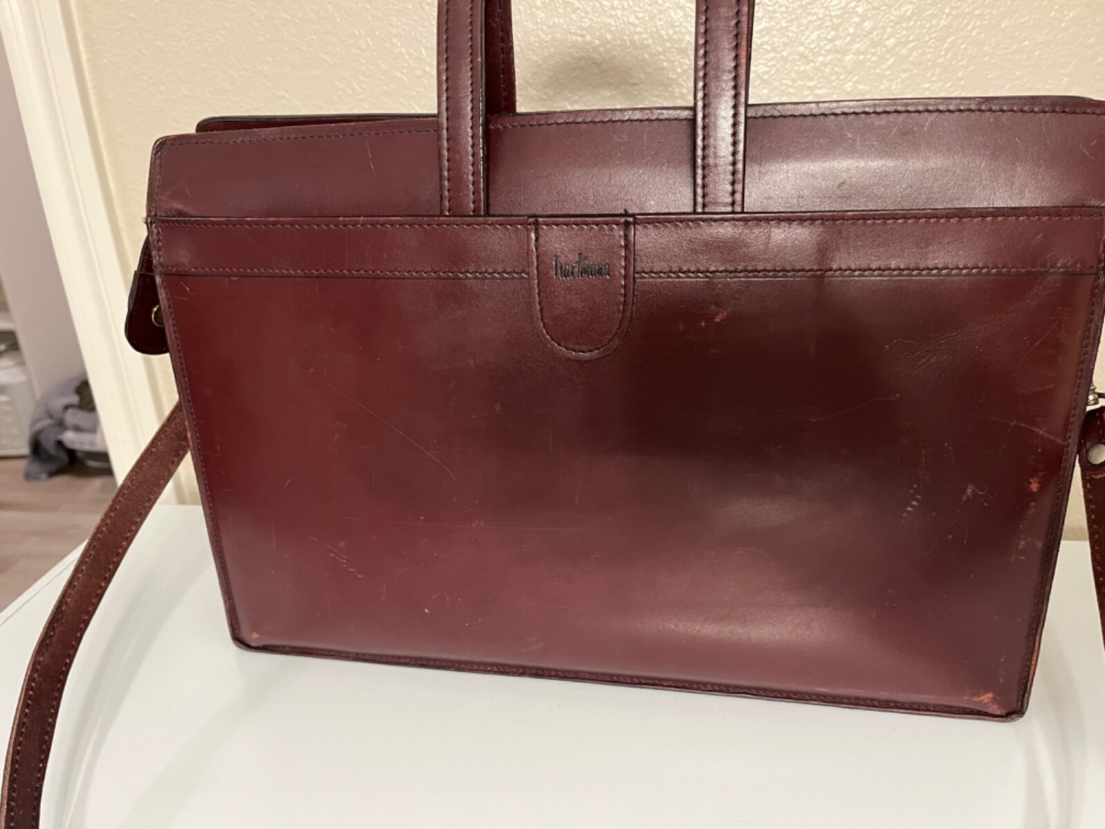 vintage Hartmann Luggage Leather Briefcase Satchel 17″ x 12″