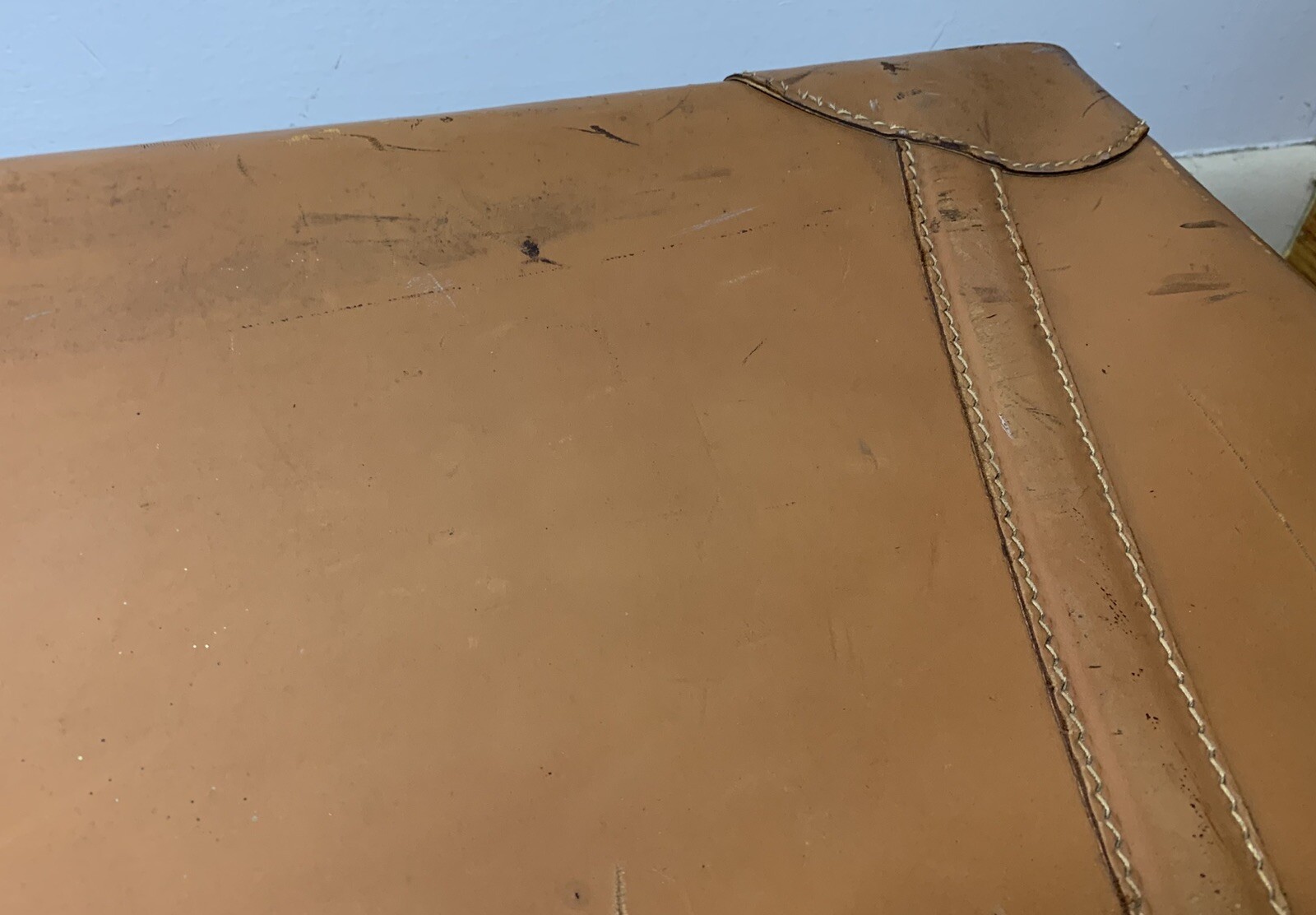 Vintage 50s GS Stylite Philadelphia PA Deluxe Suitcase Light Brown Leather Case