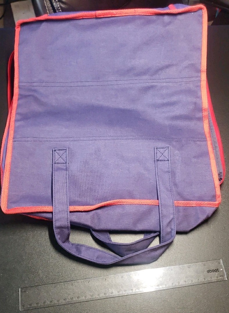 Vintage Lillian Vernon Bag Navy Tote 6 Shoe Bag Travel Zip handles Duffel Case
