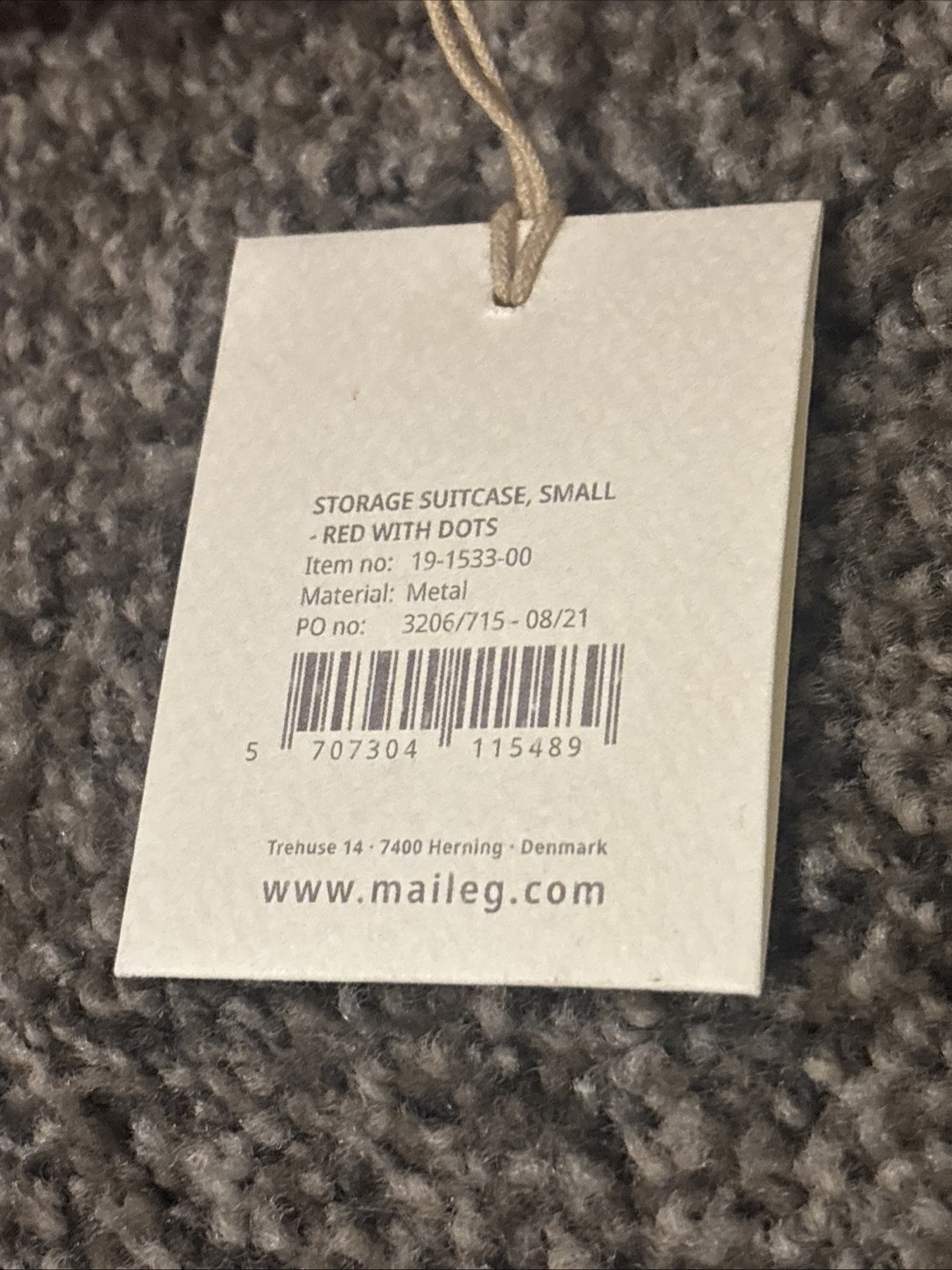 Maileg Storage Suitcase, Small, Red With Dots! New