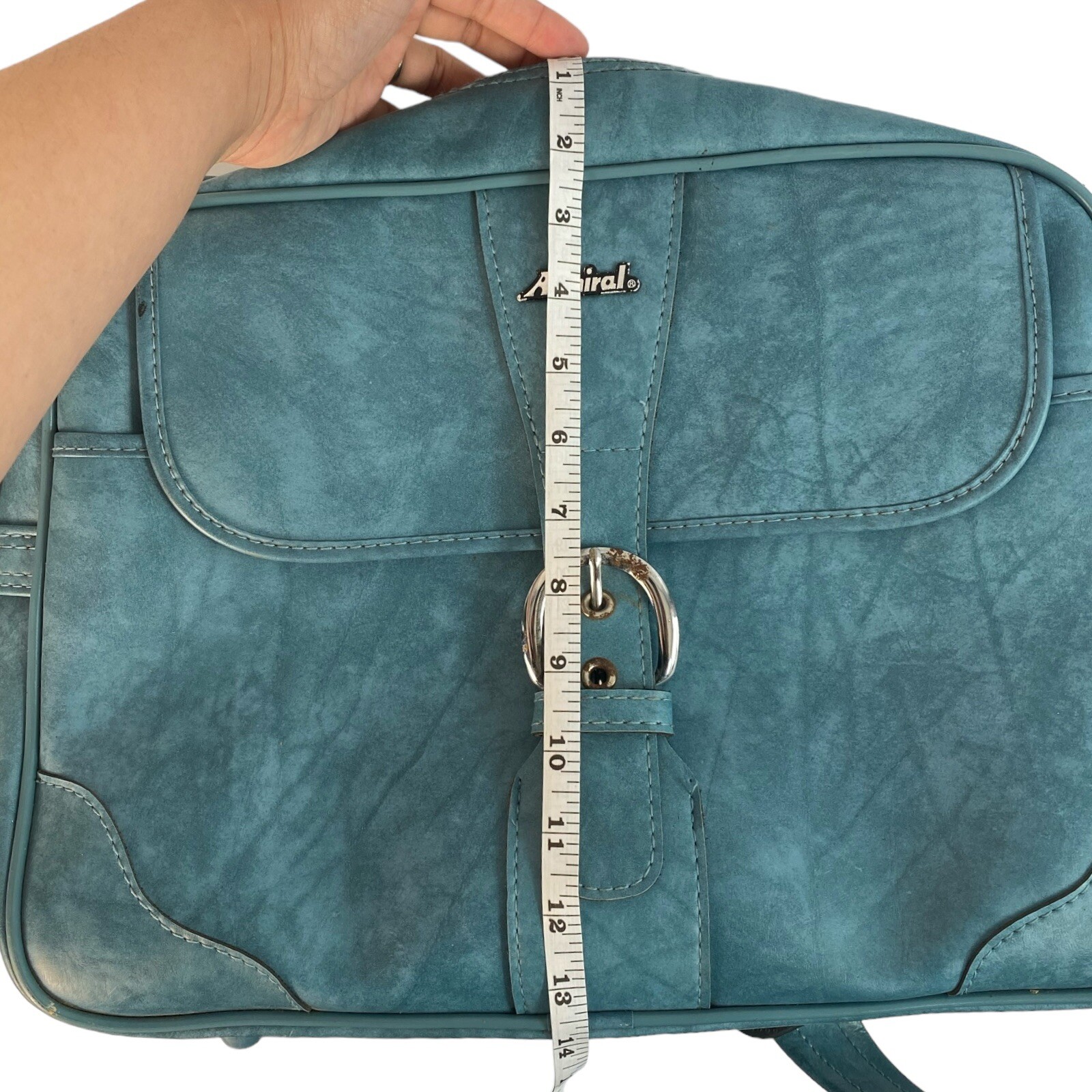 Admiral Tourister Vintage Carry-On Tote Overnight Travel Bag Blue B72Q