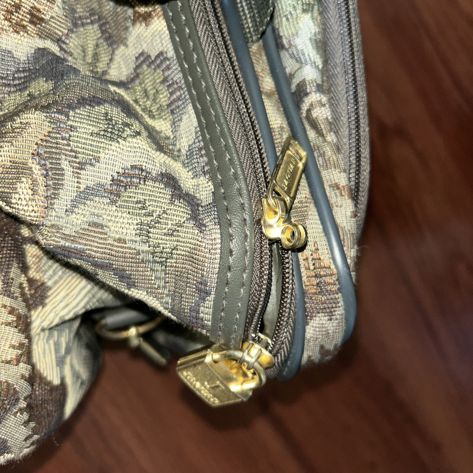 Vintage Jaguar 5 Piece Floral Green Tapestry Luggage Set NWT Lock And Keys