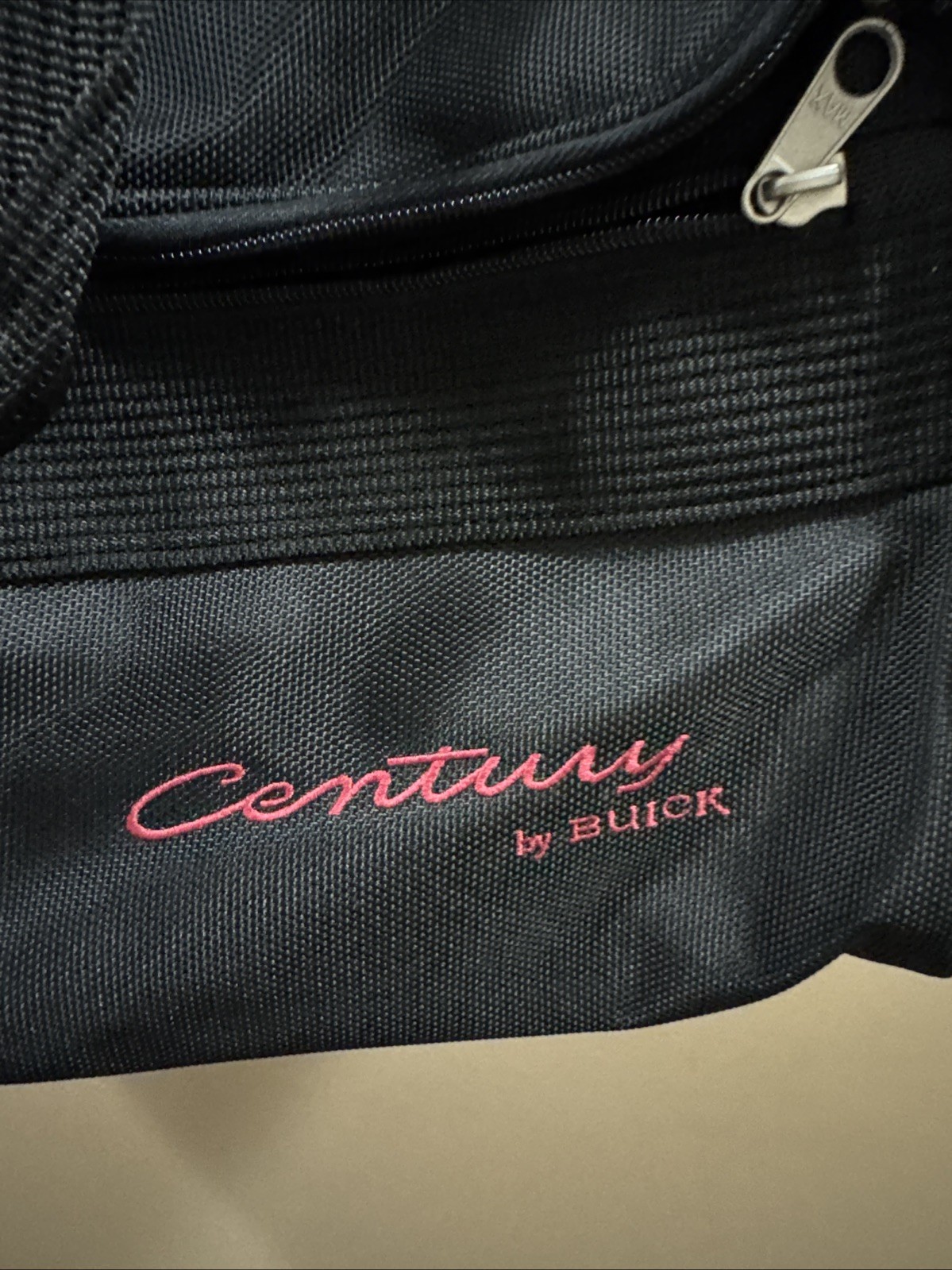 VTG 90s BUICK CENTURY Black Embroidered Duffle Travel Bag 20” X 15” Carry On