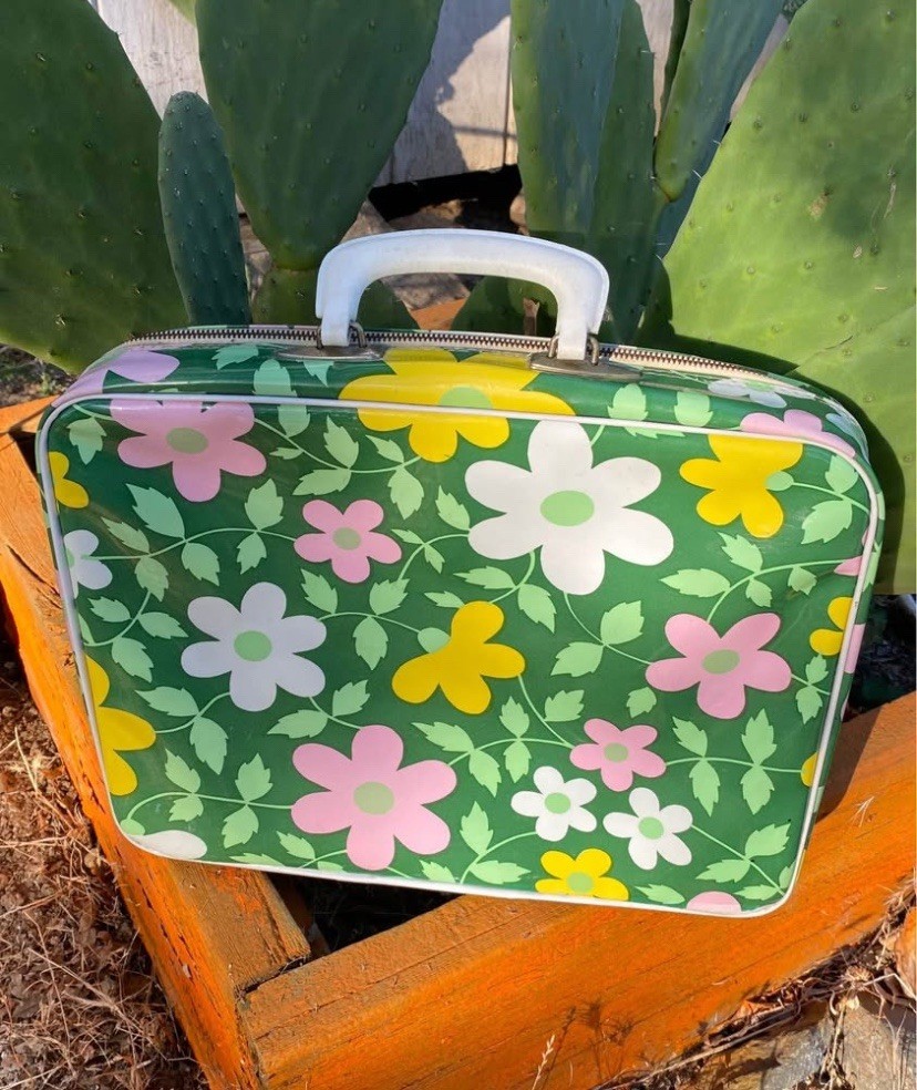 1970s Flower Power Vinyl Suitcase
