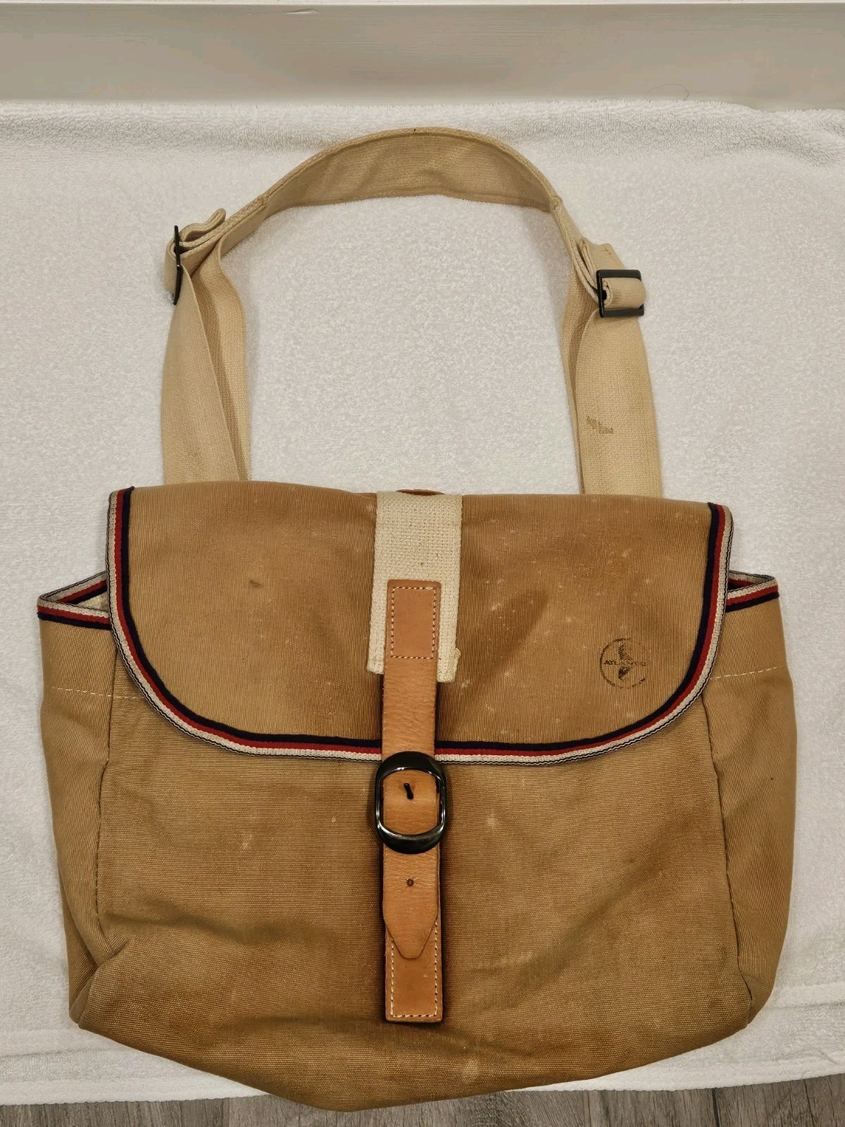 Vintage Canvas Satchel Messenger Bag Atlantic Luggage Co Mid 1960s