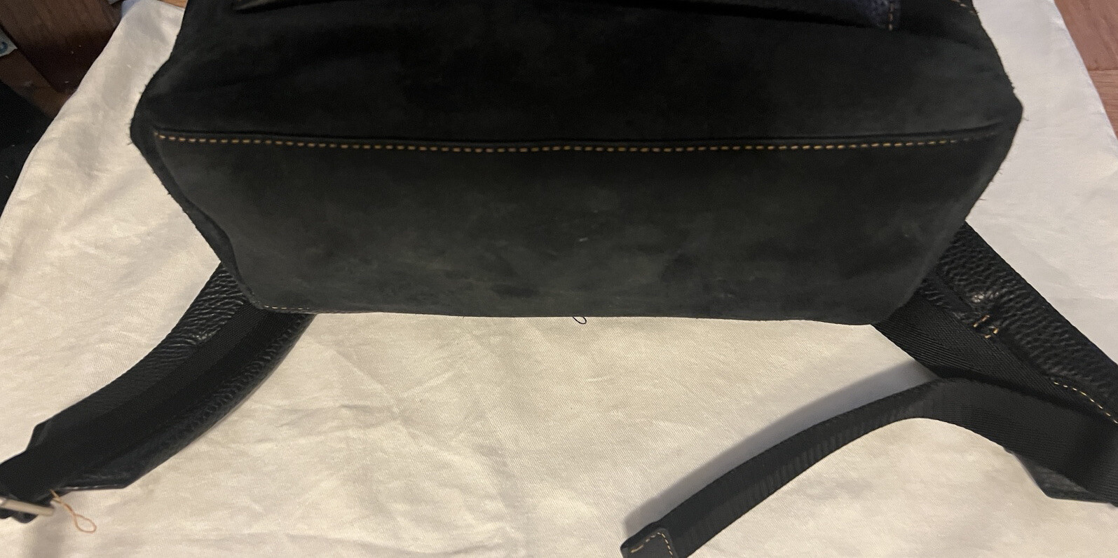 Coach Manhattan Backpack Studs Rivets Black Leather & Suede w/ Rexy Charm 59416