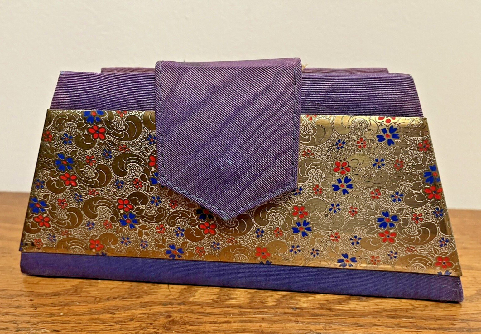 Antique Griffon Purple Moiré Travel Kit, Pre-Owned