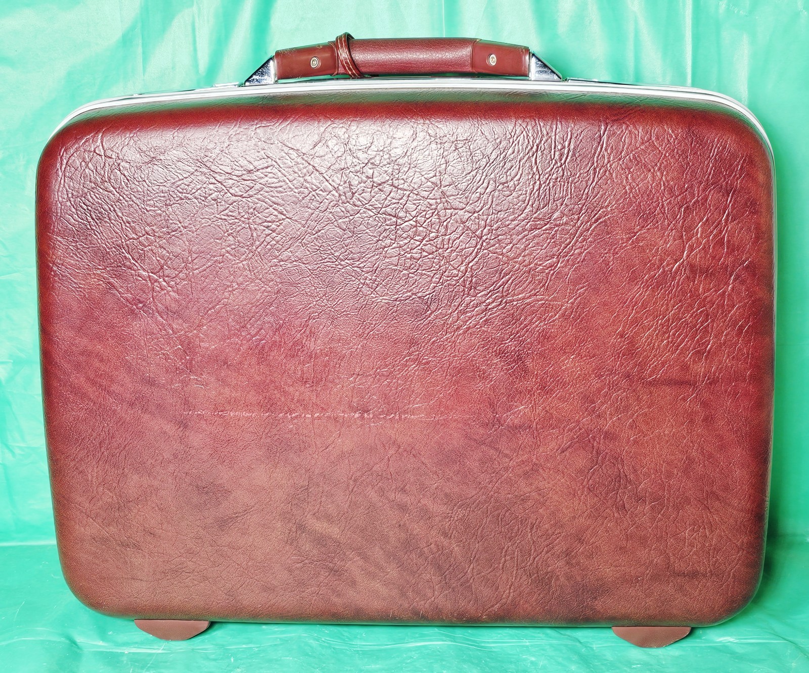 ***Vintage Samsonite Silhouette II Hard Shell Suitcase Brown MCM Luggage -No Key