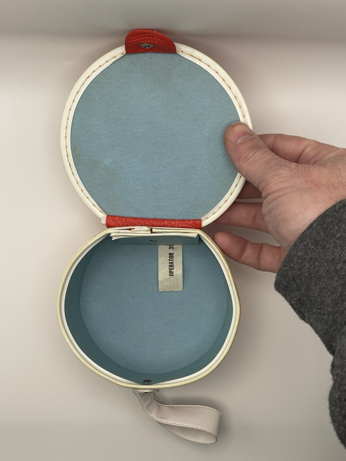vtg RETRO Girls Toy Train Suitcase Luggage Set for Girl and Her Doll Red & White