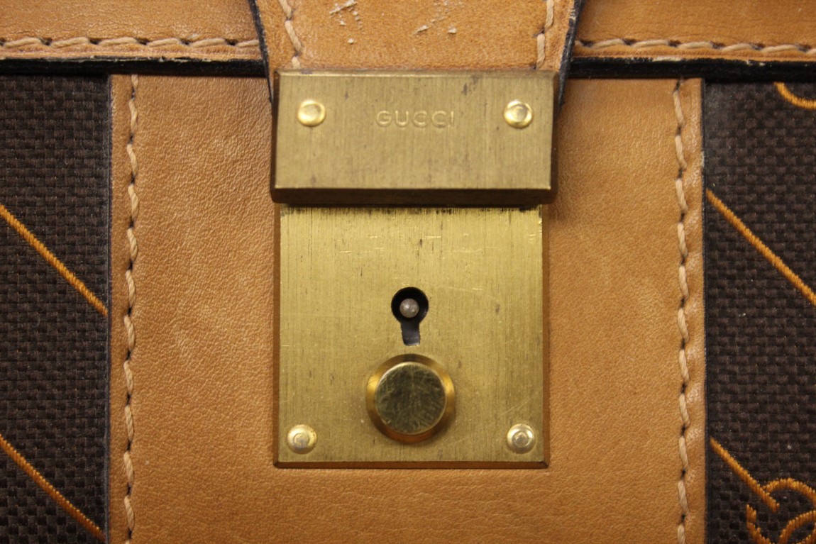 “Gucci Of Italy Canvas c1970s Suitcase”