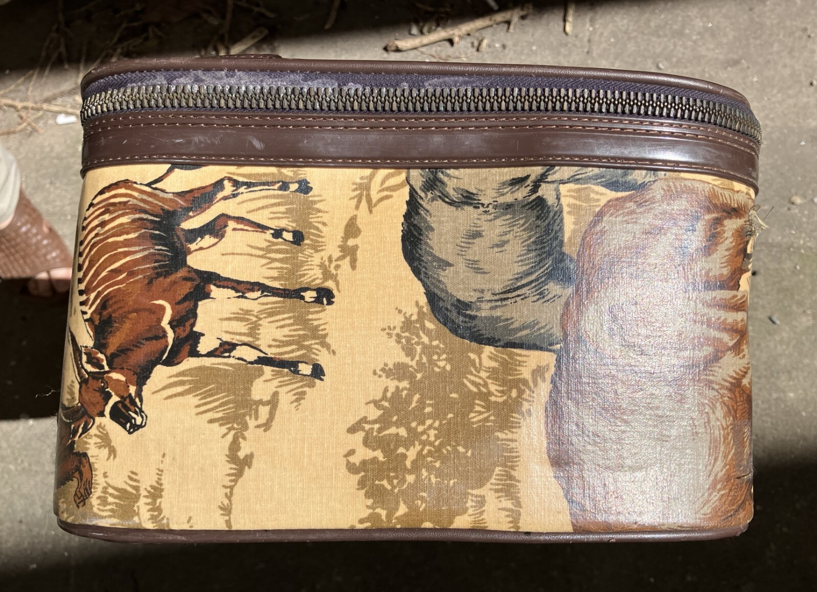 RARE Vintage LARK Abercrombie & Fitch Safari Animal Print Suitcase Bag