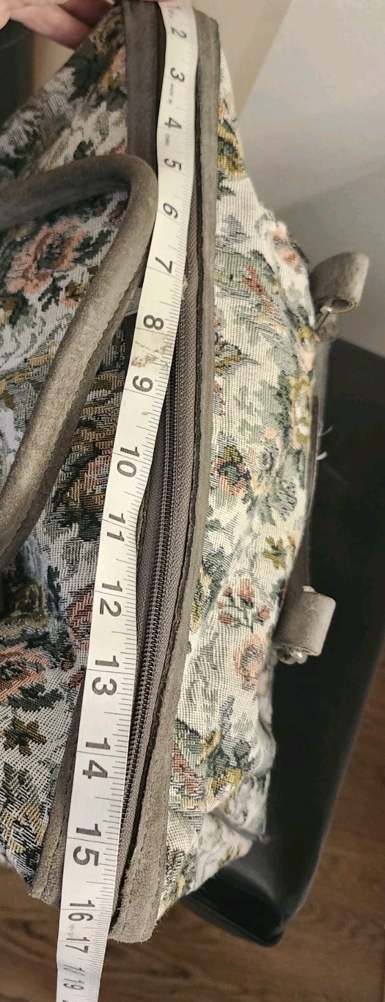 Pegasus Floral Tapestry Double Handled Suede Trim Handbag Carryon Tote Bag USA