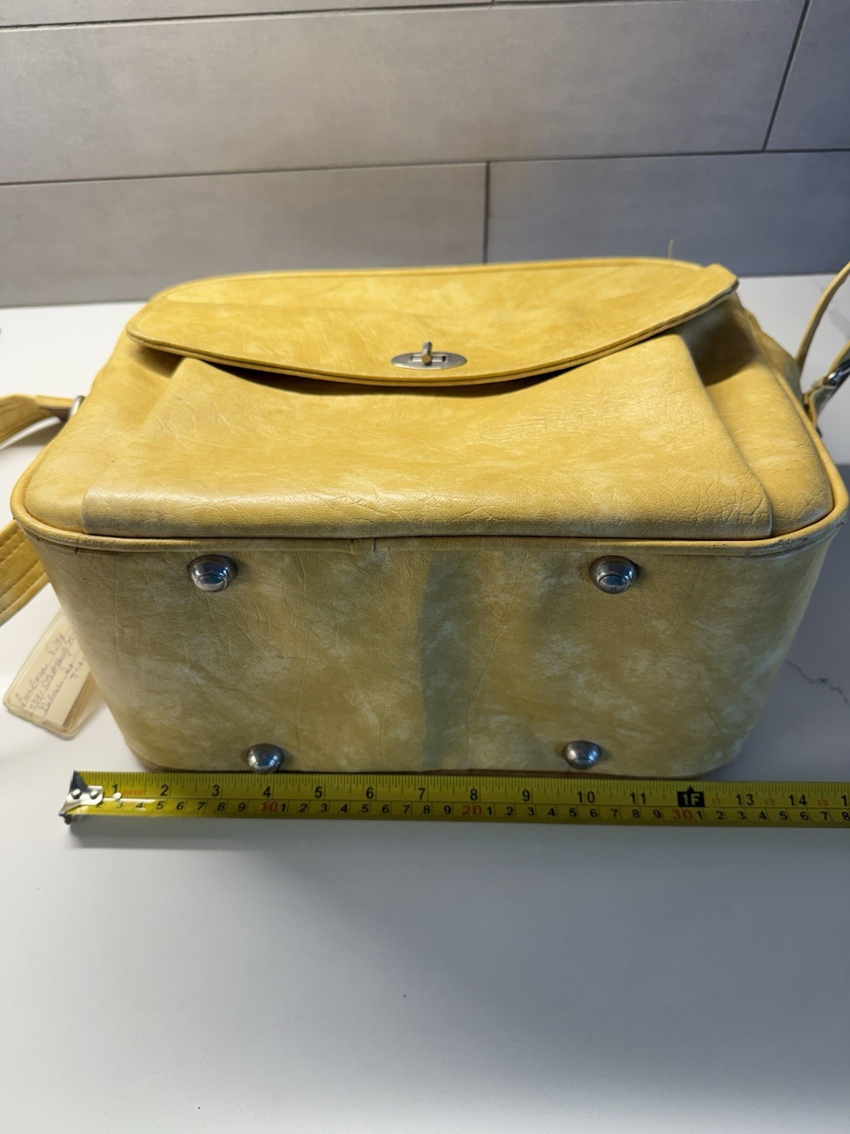 Samsonite 1970s Vintage Silhouette Carry-On Bag Mustard Yellow Vinyl Travel Bag