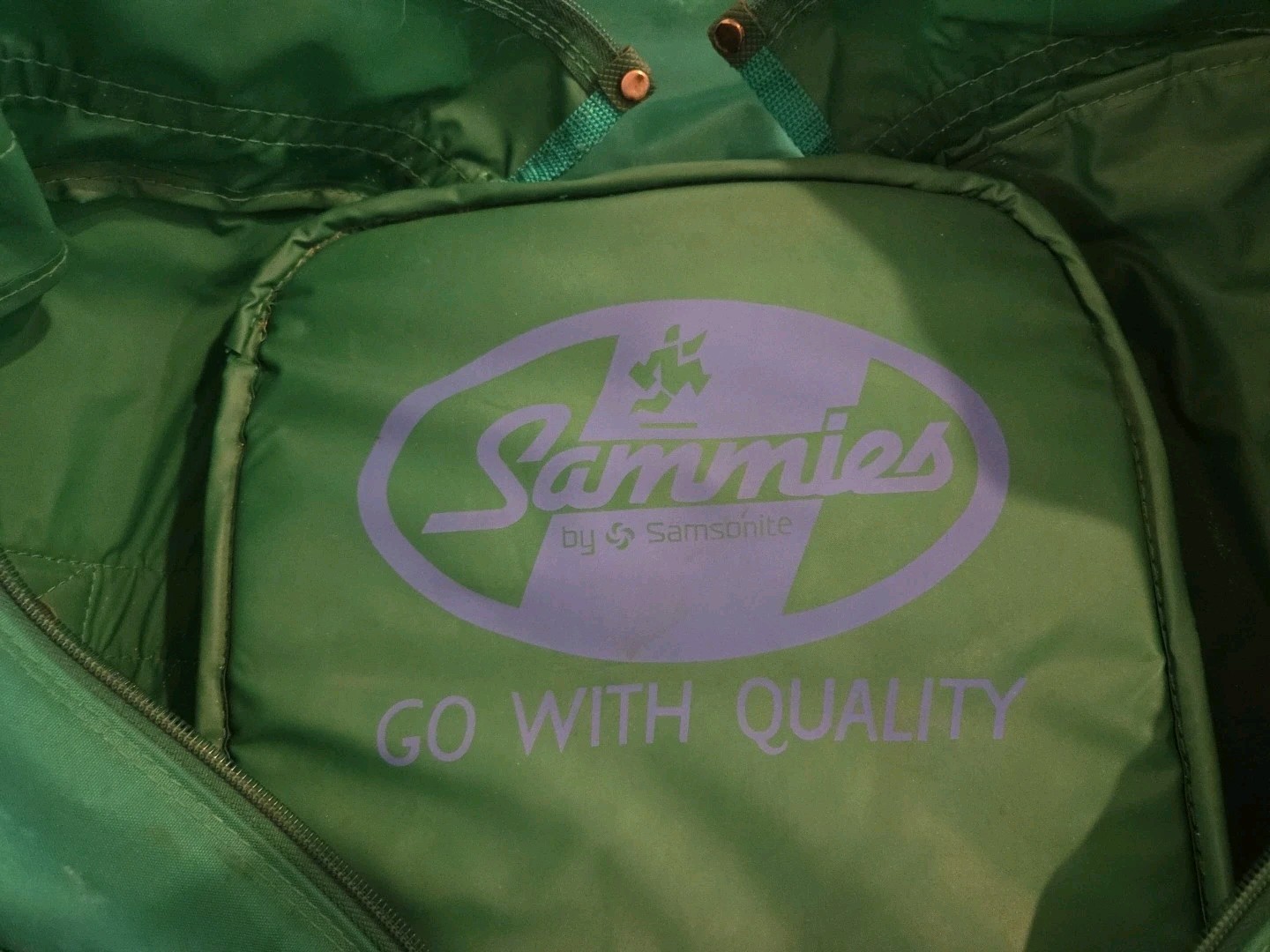 Vintage Sammies by Samsonite Green Backpack Duffel Luggage Bag Ex Pre-owned Cond
