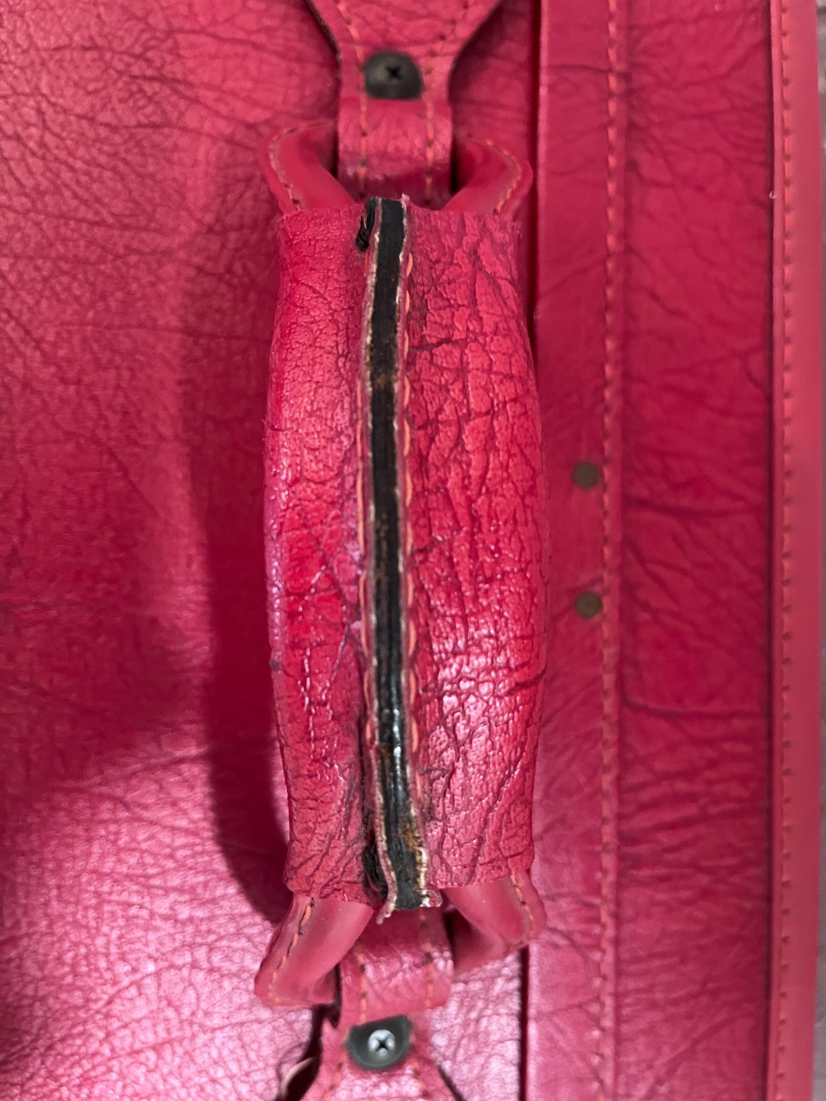 Vintage Hartmann Red Leather Hard Case Suitcase Wood Frame Retro Luggage