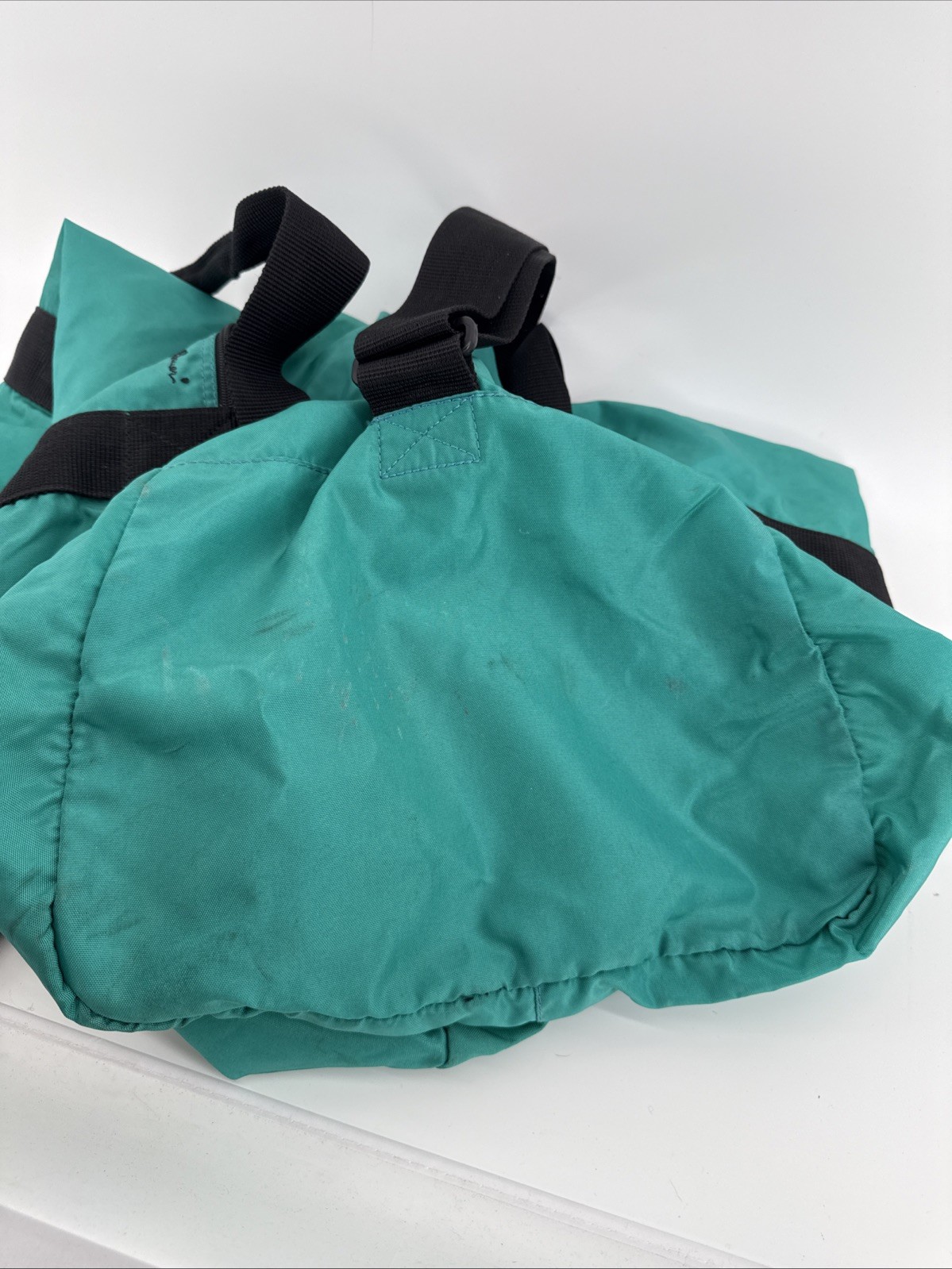 Eddie Bauer Vintage 90s Sport Duffle Bag Large Size Jade Green Nylon Gorpcore