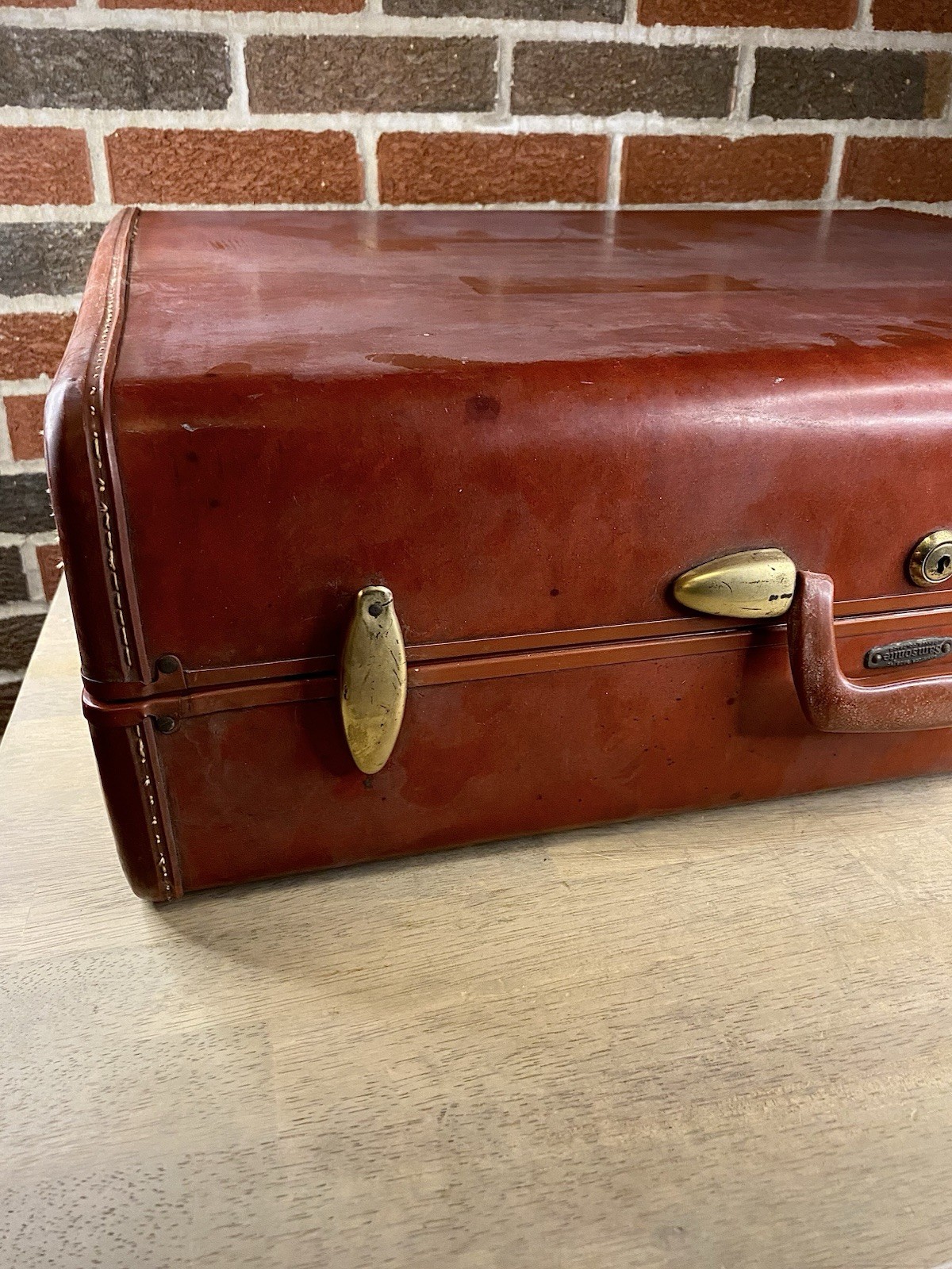 Vintage Samsonite Suitcase by Shwayder Bros. Leather Hard Shell Travel Case 4937