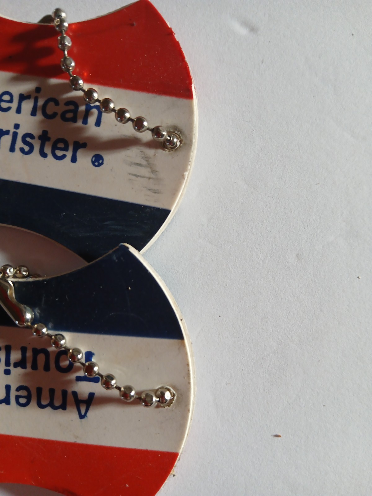 VTG 1970’S Red White Blue AMERICAN TOURISTER Luggage Suitcase Tag