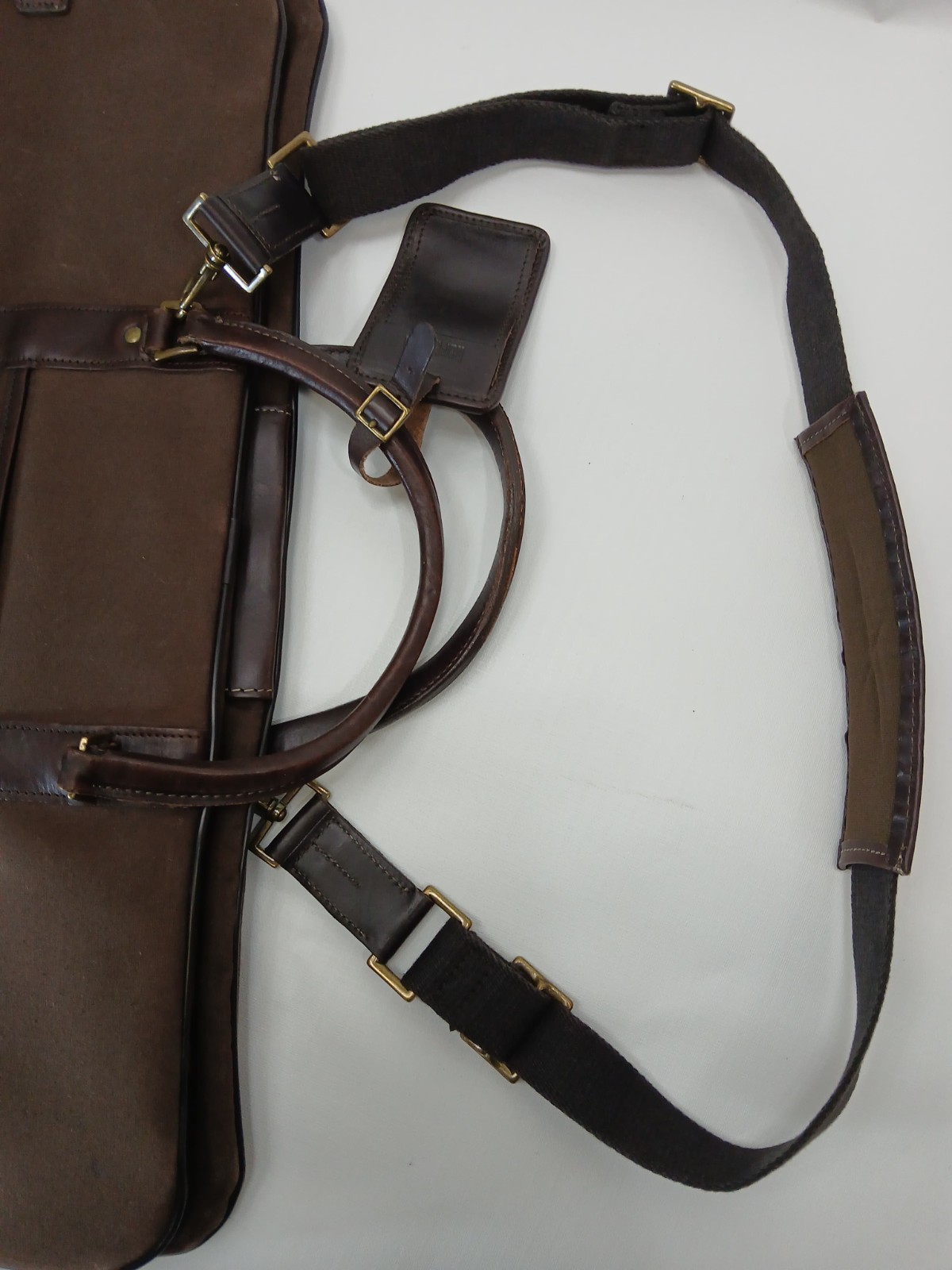 Vintage Hartmann Folding/Hanging Garment Suit Bag Brown Leather Trim