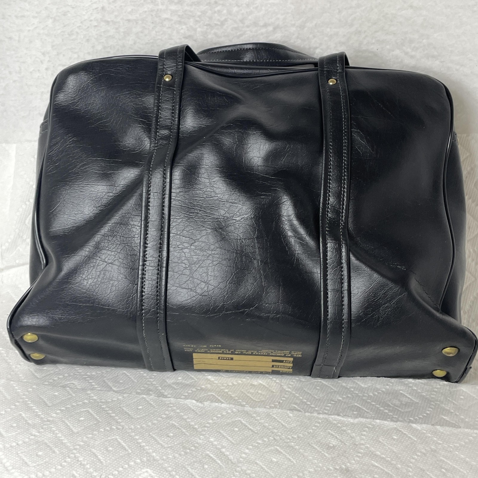 Vintage Ozark Air Lines Leather Look Carry On Tote Bag 17″ Air-Tex USA Travel