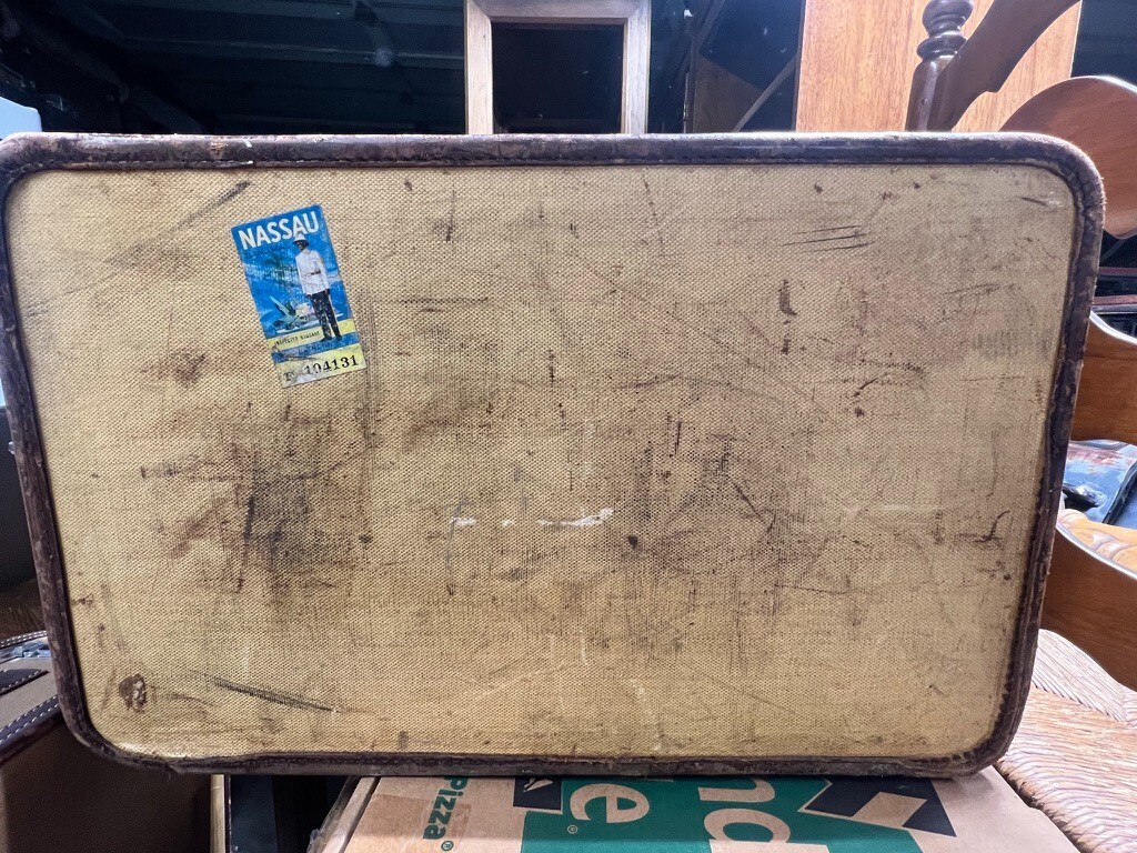 2 – 1940’s Vintage Suite Cases – both with OG travel inspection stickers
