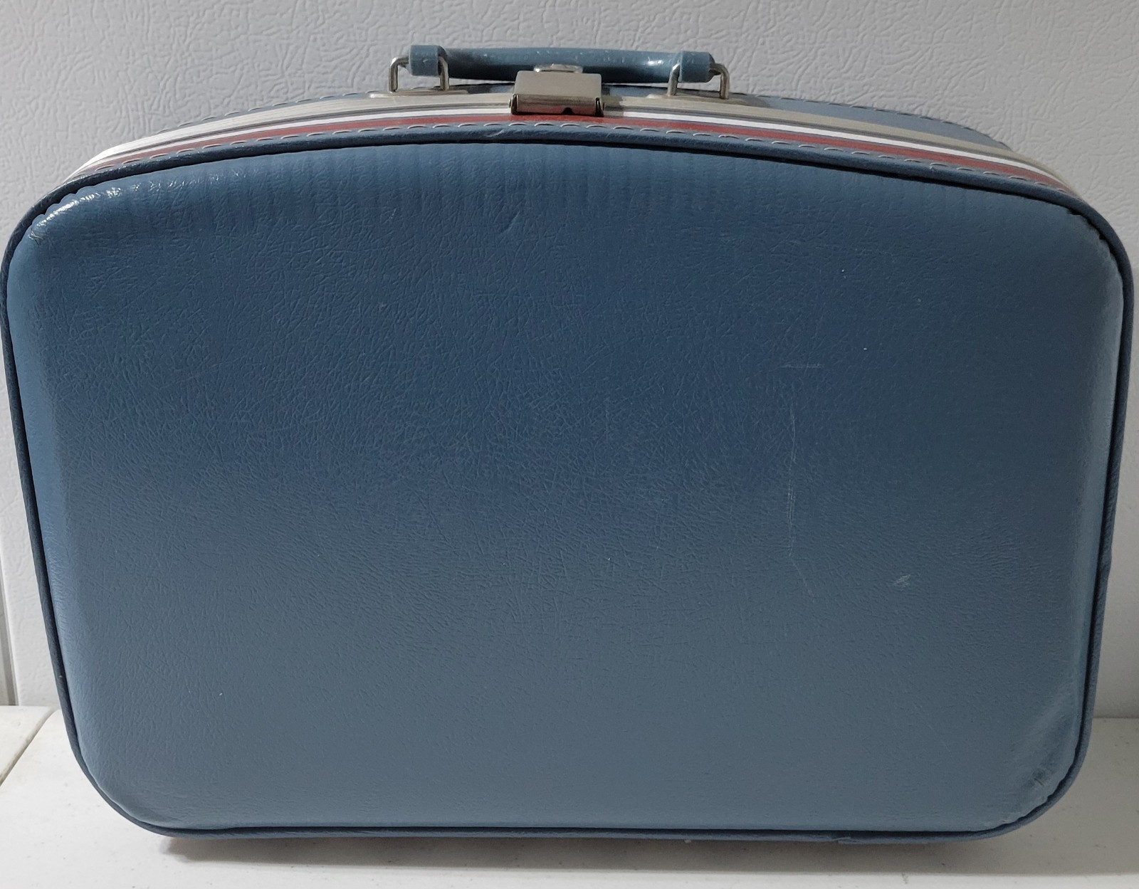 Vintage MCM Small Hard Blue Suitcase 17x12x6