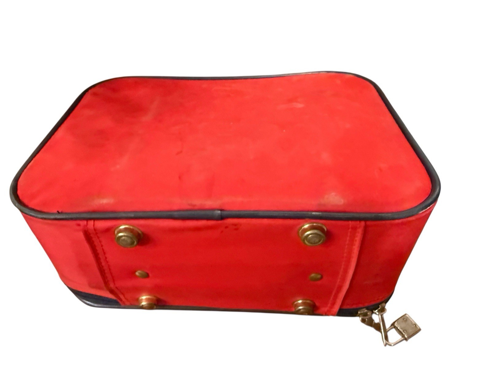 VTG Kids Red Suitcase “Going Visiting” 90s Universal Trav-Ler + Building Blocks