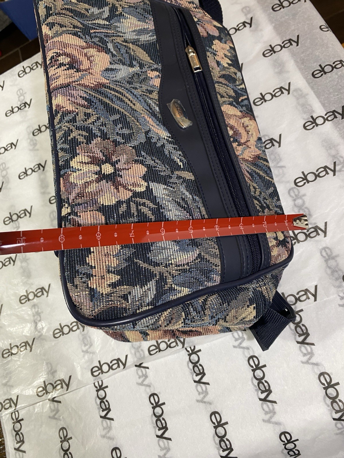 Vintage Jaguar Floral Tapestry Travel Bag Duffel Carry-on