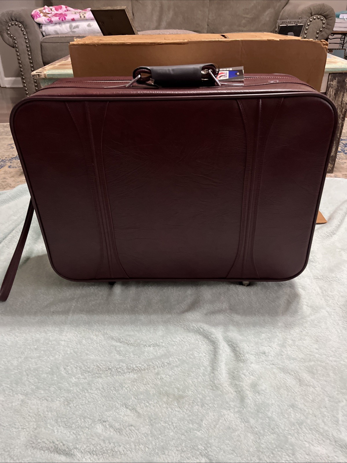 Vintage NOS American Tourister Escort Suitcase, Burgundy Color Made In USA