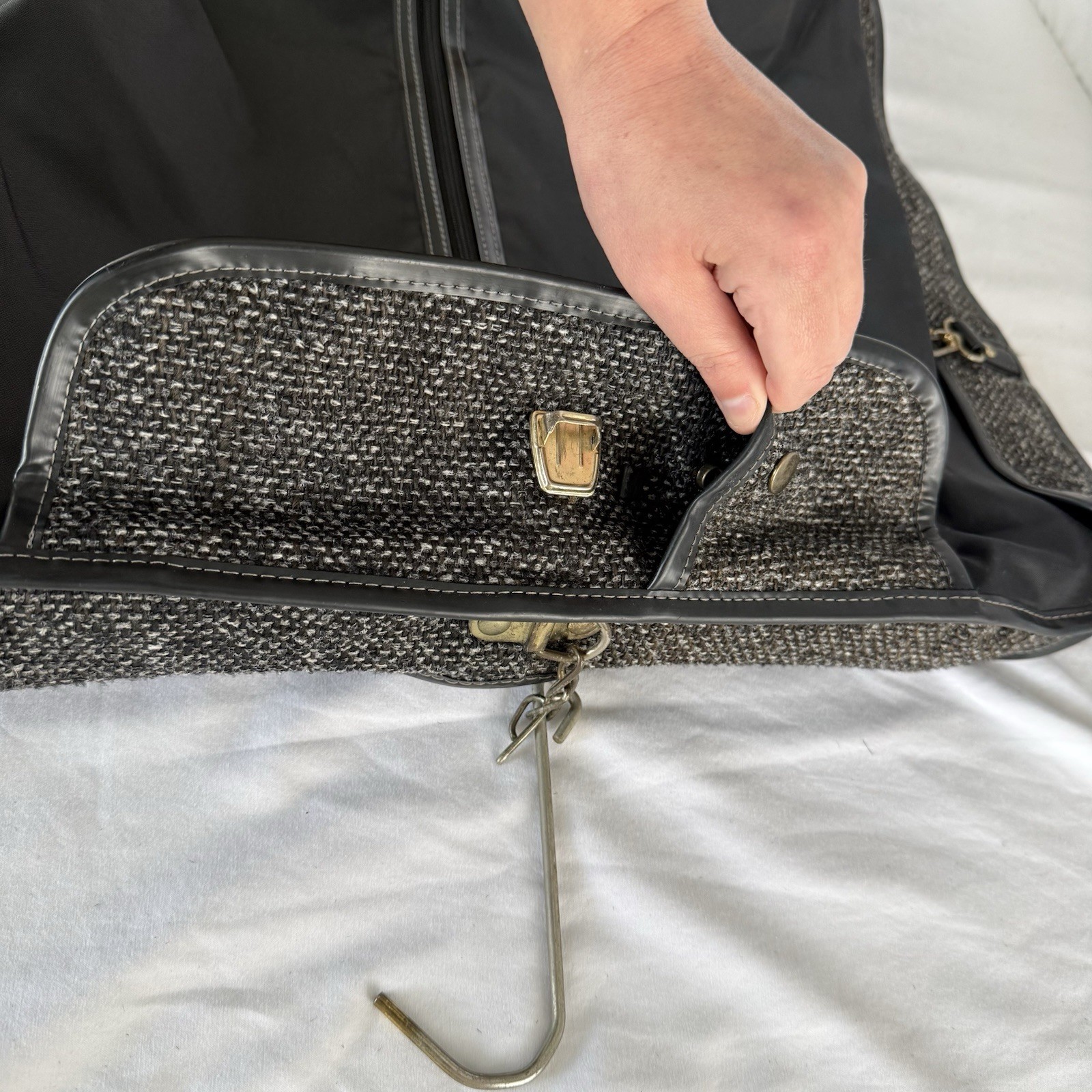 Vintage Oscar de la Renta Tweed Garment Bag H. Rosenfeld Designer Travel Bag