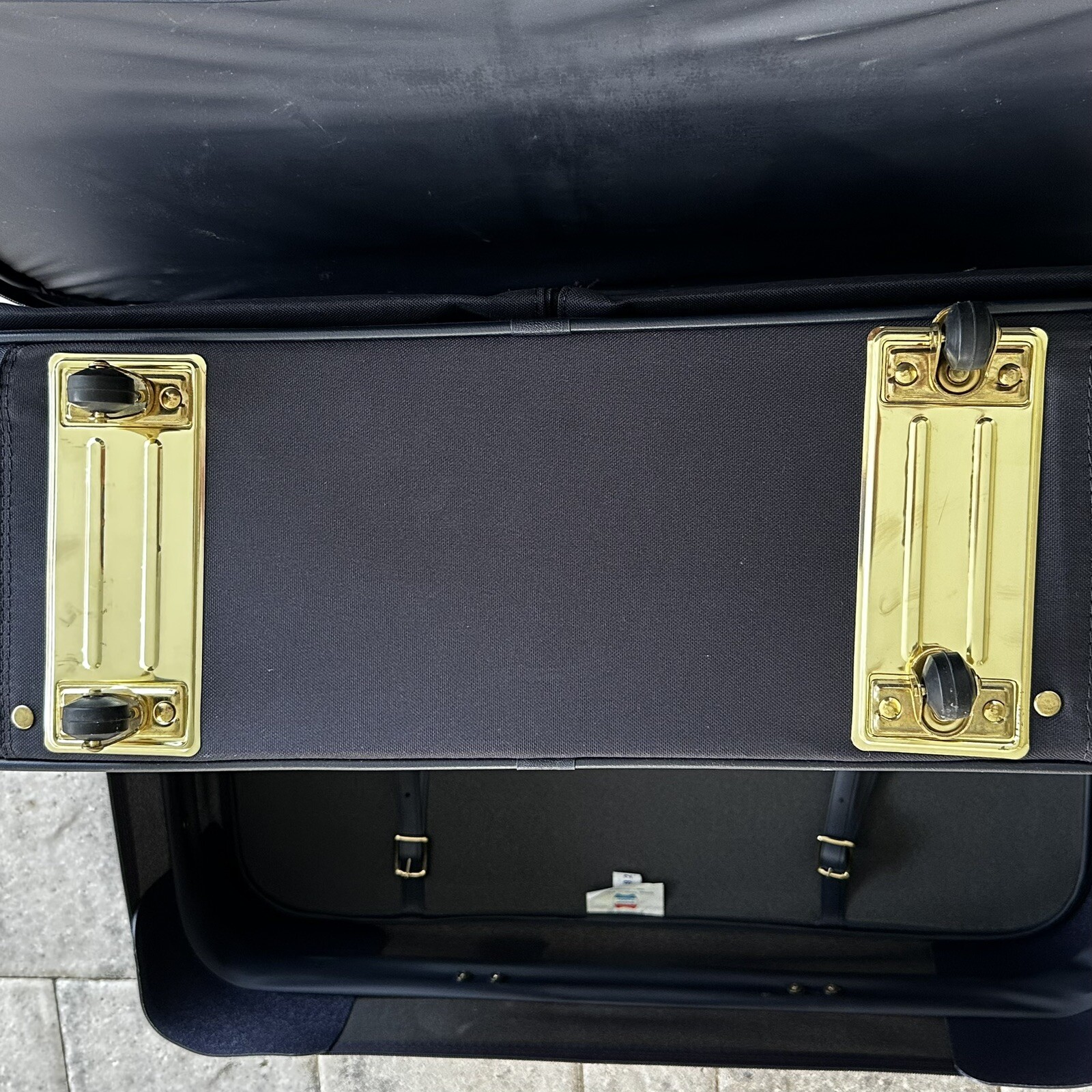 American Tourister 2 Piece Luggage Set Blue/Brown/Gold W/Wheels/Leashes New