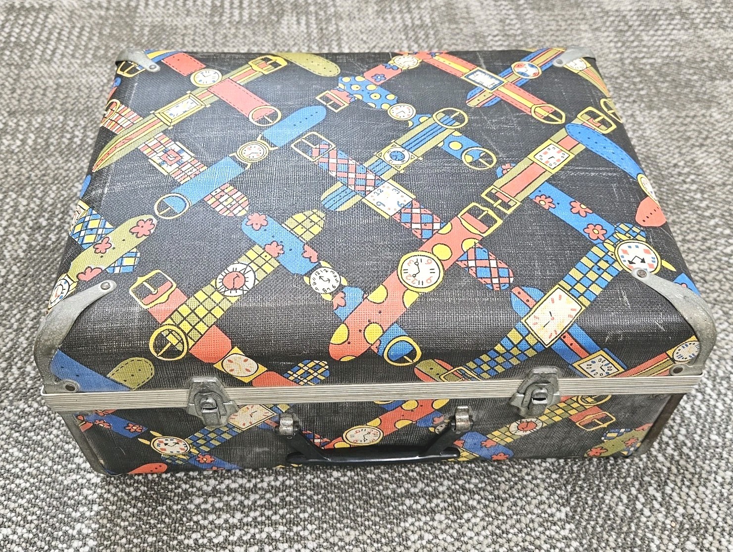 Vintage Colorful Lightweight “Wrist Watch” Design Suitcase Luggage Set Of 2