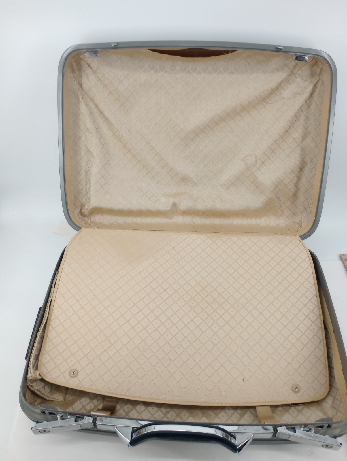 2 Vintage Samsonite Profile II Navy Blue Luggage Hard Shell Suitcases Lrg/Small