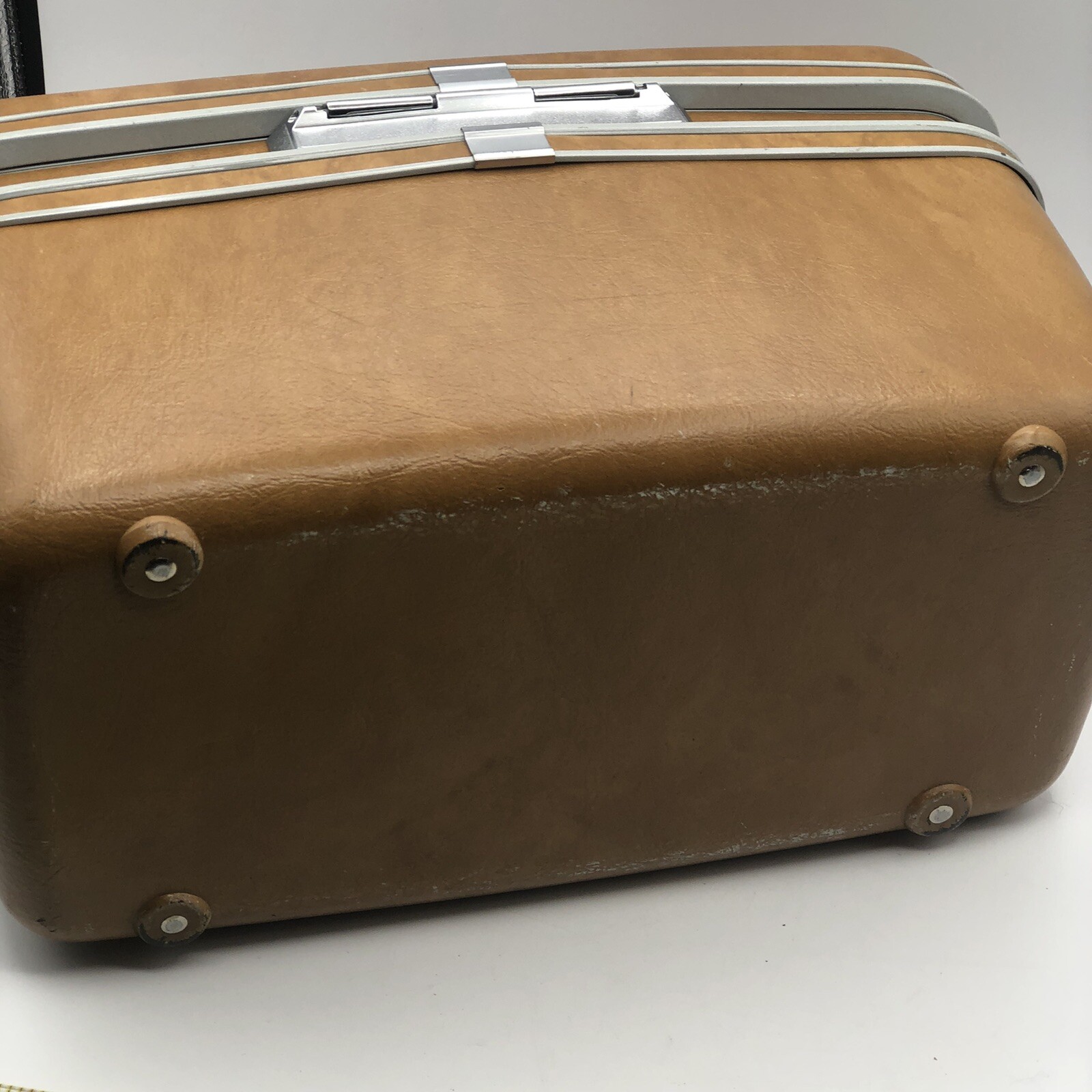 Samsonite Travel Vanity Case Brown With Mirror And Insert Divided Tray