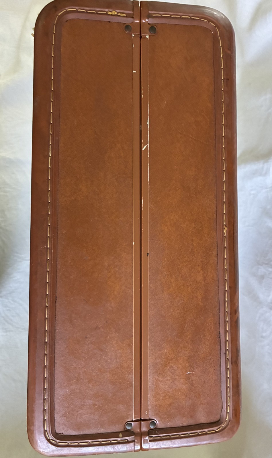 Vintage Samsonite 21″ Shwayder Bros. Leather Hard Shell Luggage Suitcase Brown
