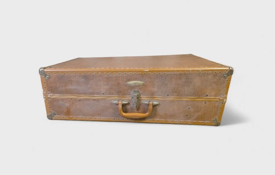 1930s Samsonite Vulcanized Fiber Travel Trunk Suitcase Antique Luggage