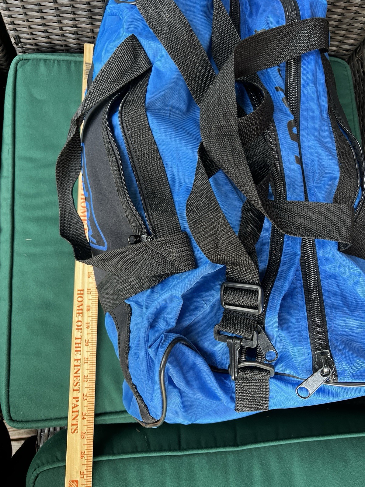 RARE Vintage Blue Black Vinyl Duffle Gym Pool Bag Tote BUDWEISER Bud Dry Draft