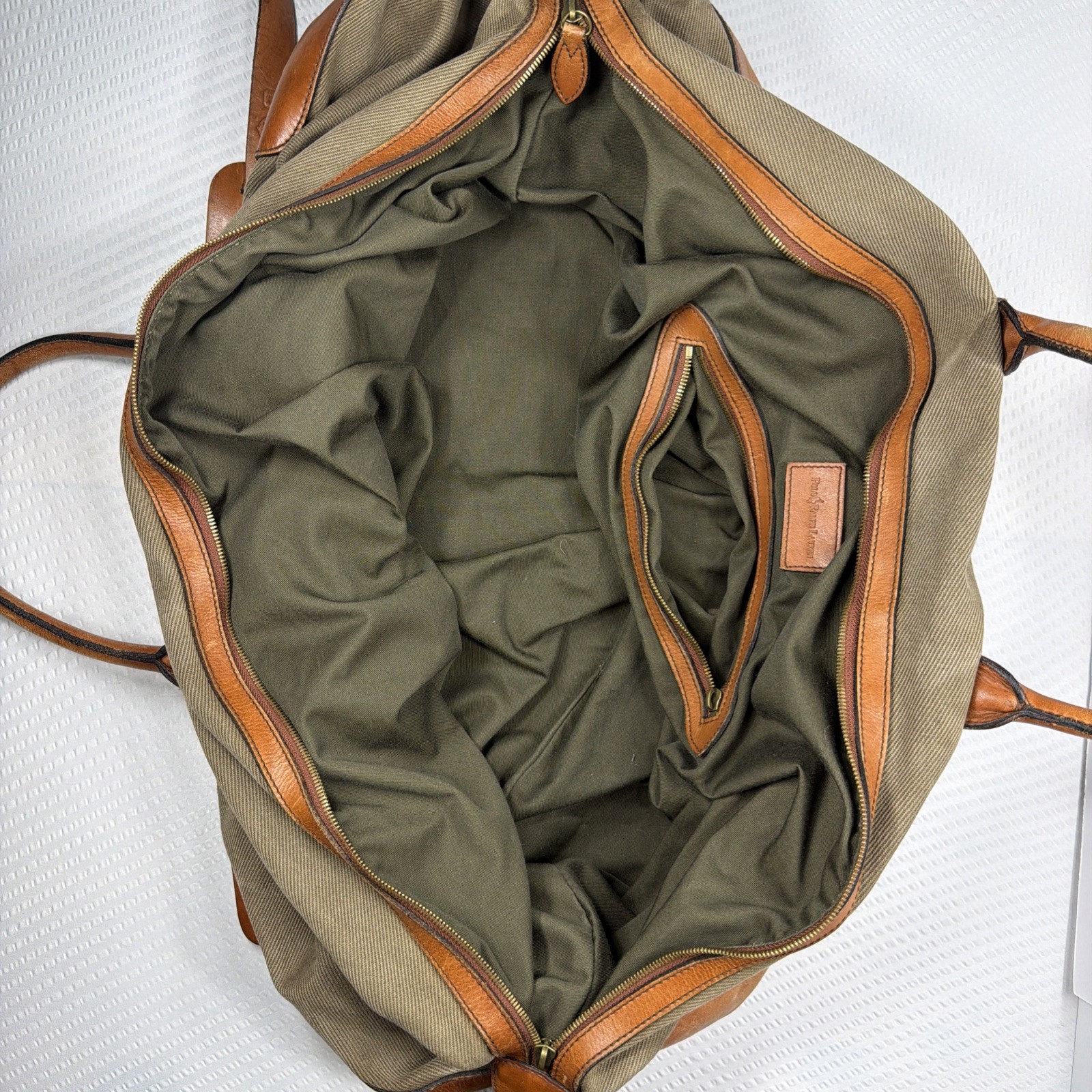 Vintage Polo Ralph Lauren Canvas Leather Weekender Safari Duffel Travel Bag XL