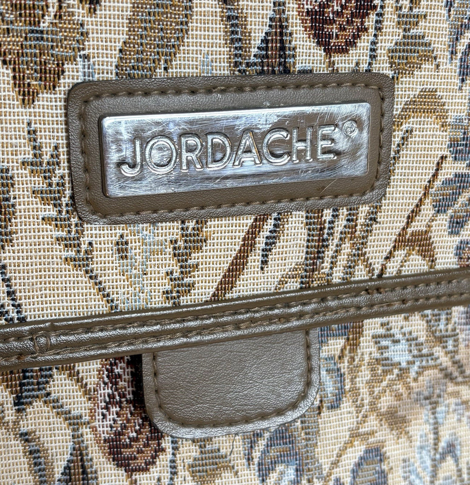 Vintage Jordache Floral Tapestry Travel Suitcase Carry-On Overnight Bag 80s