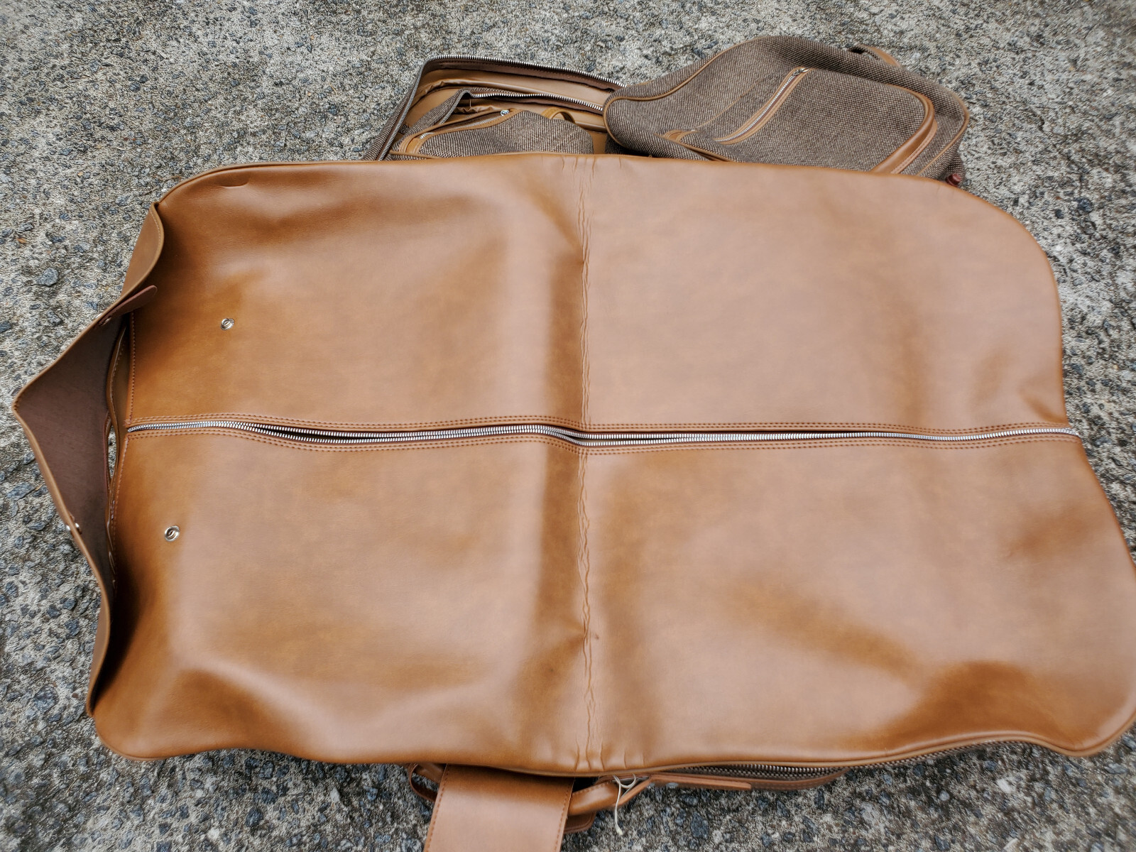Fifth Avenue Brown Tweed Nesting 5 Piece Luggage Set – 1980s Vintage