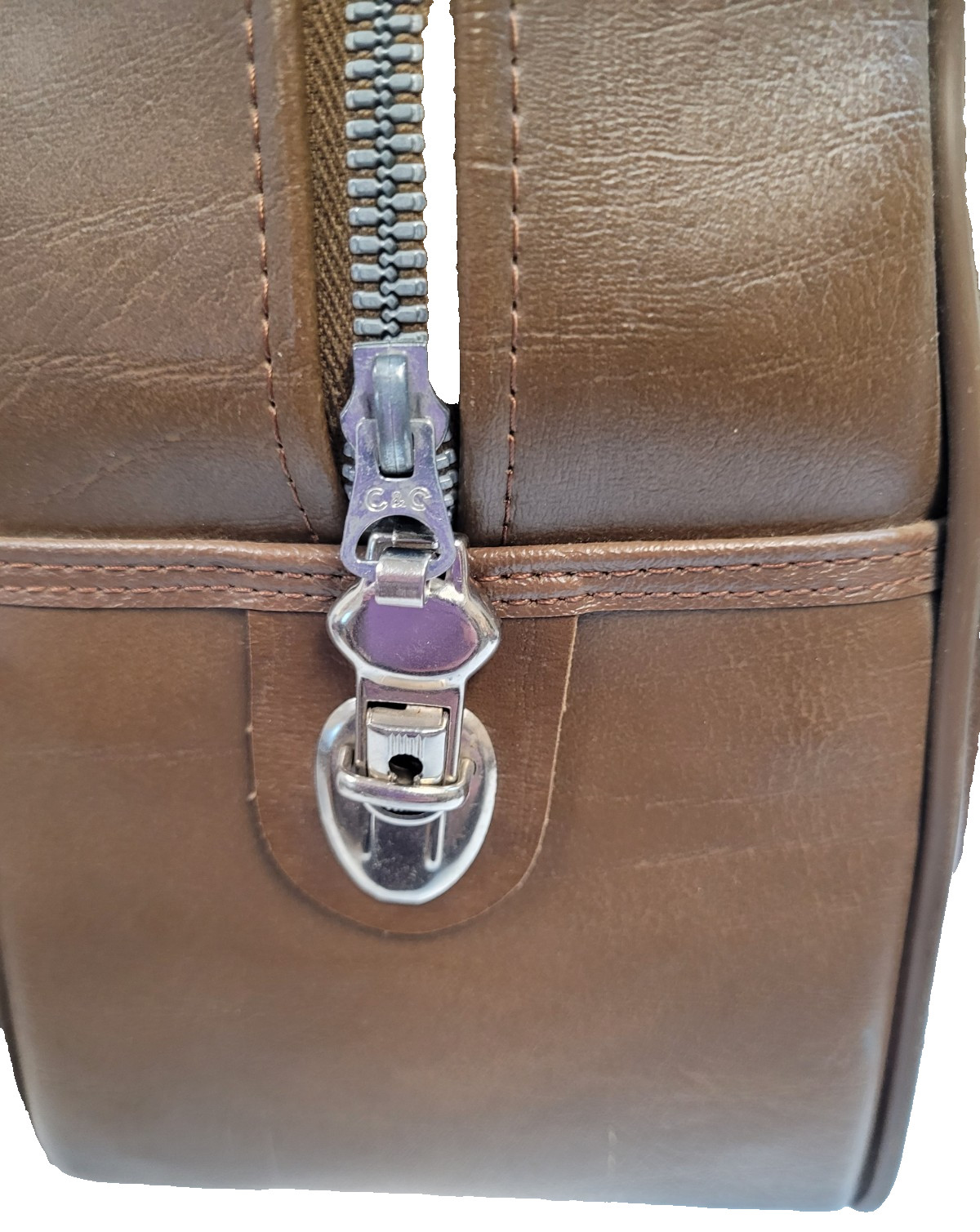 Vintage Brown Leather “Escort” Brand Flight Bag. Carry On Hand Bag.