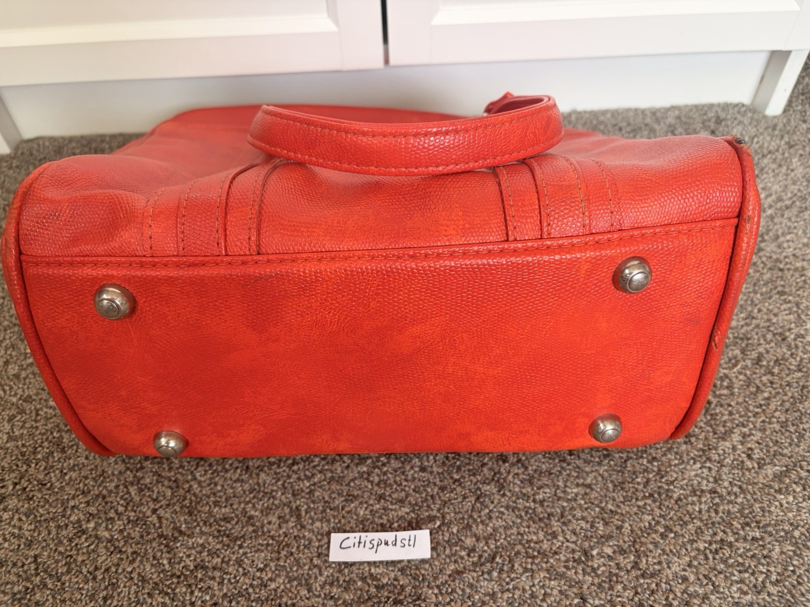 🧳 1970’s Samsonite Sherbrooke Luggage Tote Orange Autumn Blaze 16” W x 13” H