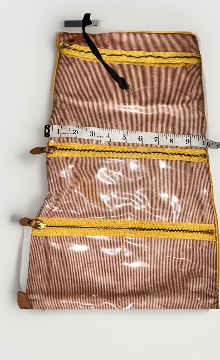 VTG Ralph Lauren Canvas Folding Travel Organizer Jewelry Bag Bullion Wire Crest