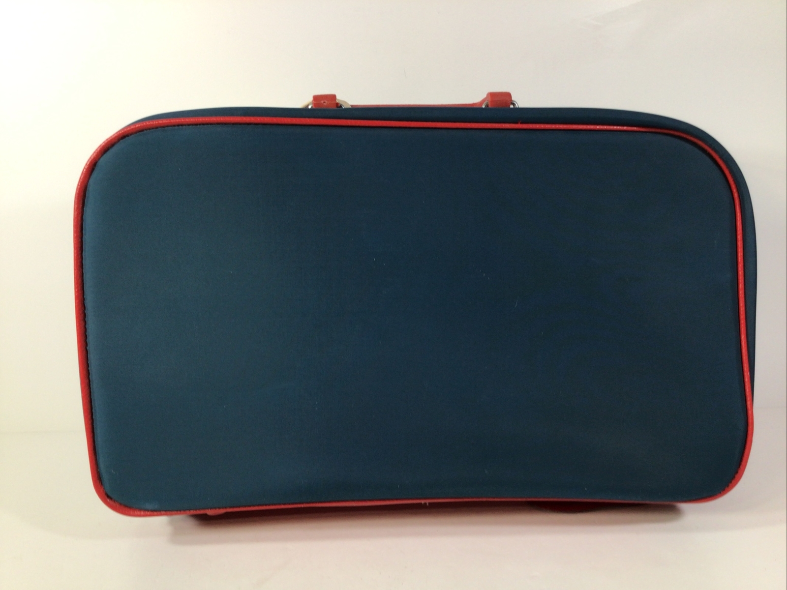 Vintage MCM~60’s-70’s Luggage Overnight Suitcase ~Navy/Red~15”x10.5”