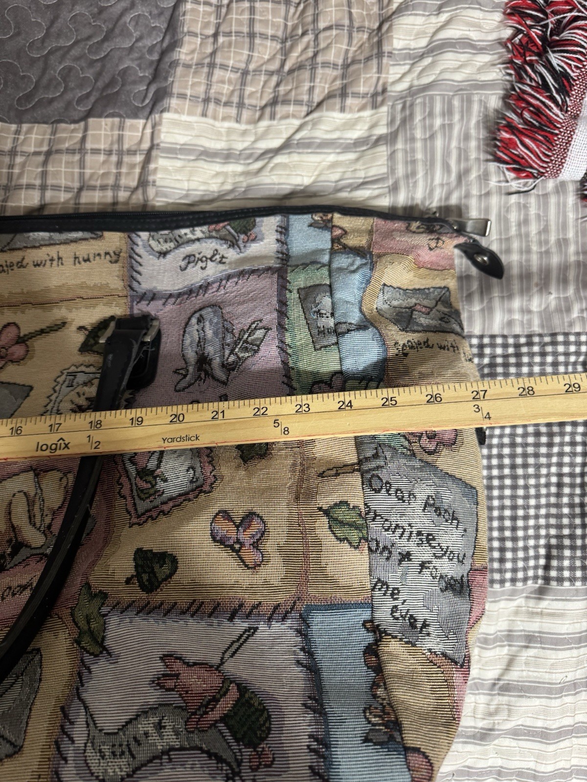 XXL Vintage Disney Winnie The Pooh Tapestry Needlepoint Large Travel Bag Weekend