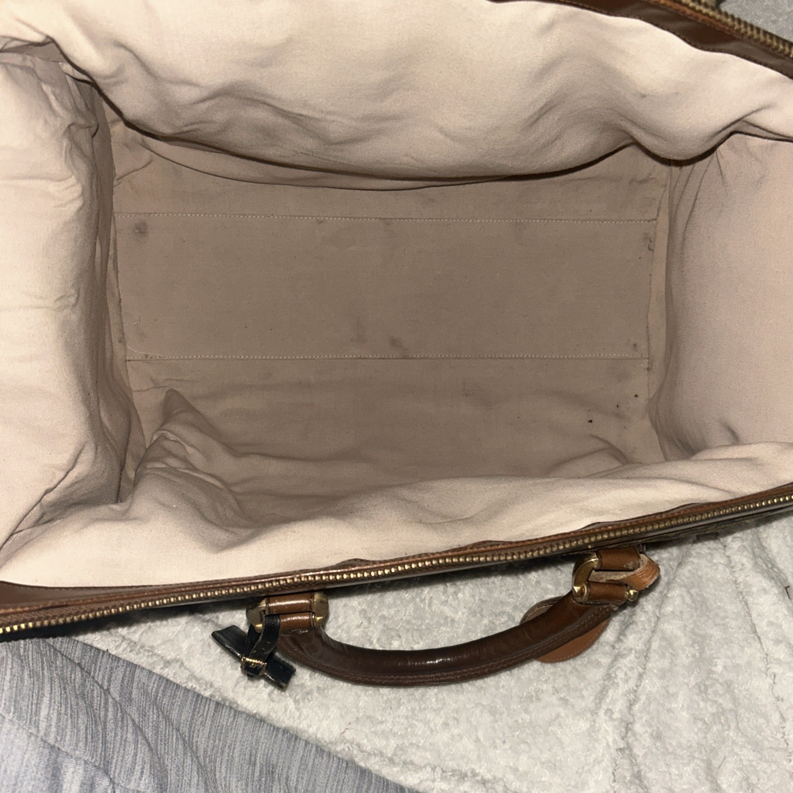 Vintage Mark Cross Canvas Leather Weekender Duffel Carry On Travel Bag.