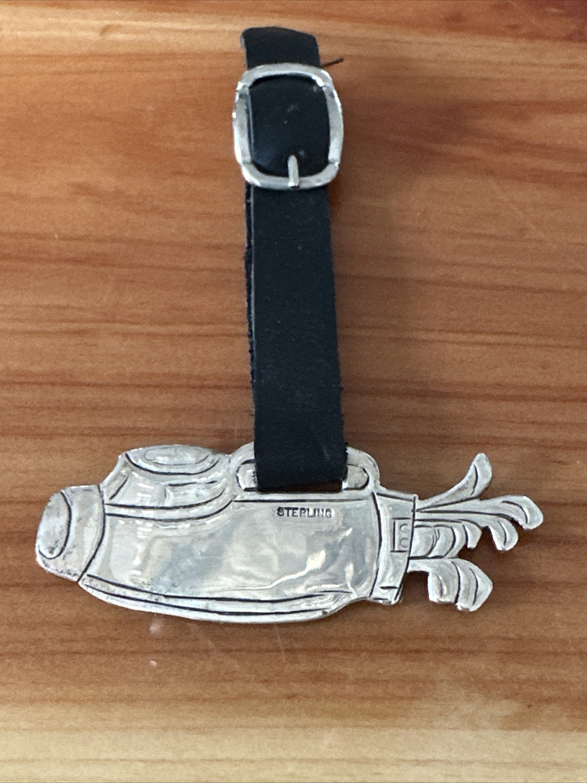 VTG Sterling Silver Golf Bag Luggage Tag Holder w/o mono – MINT!