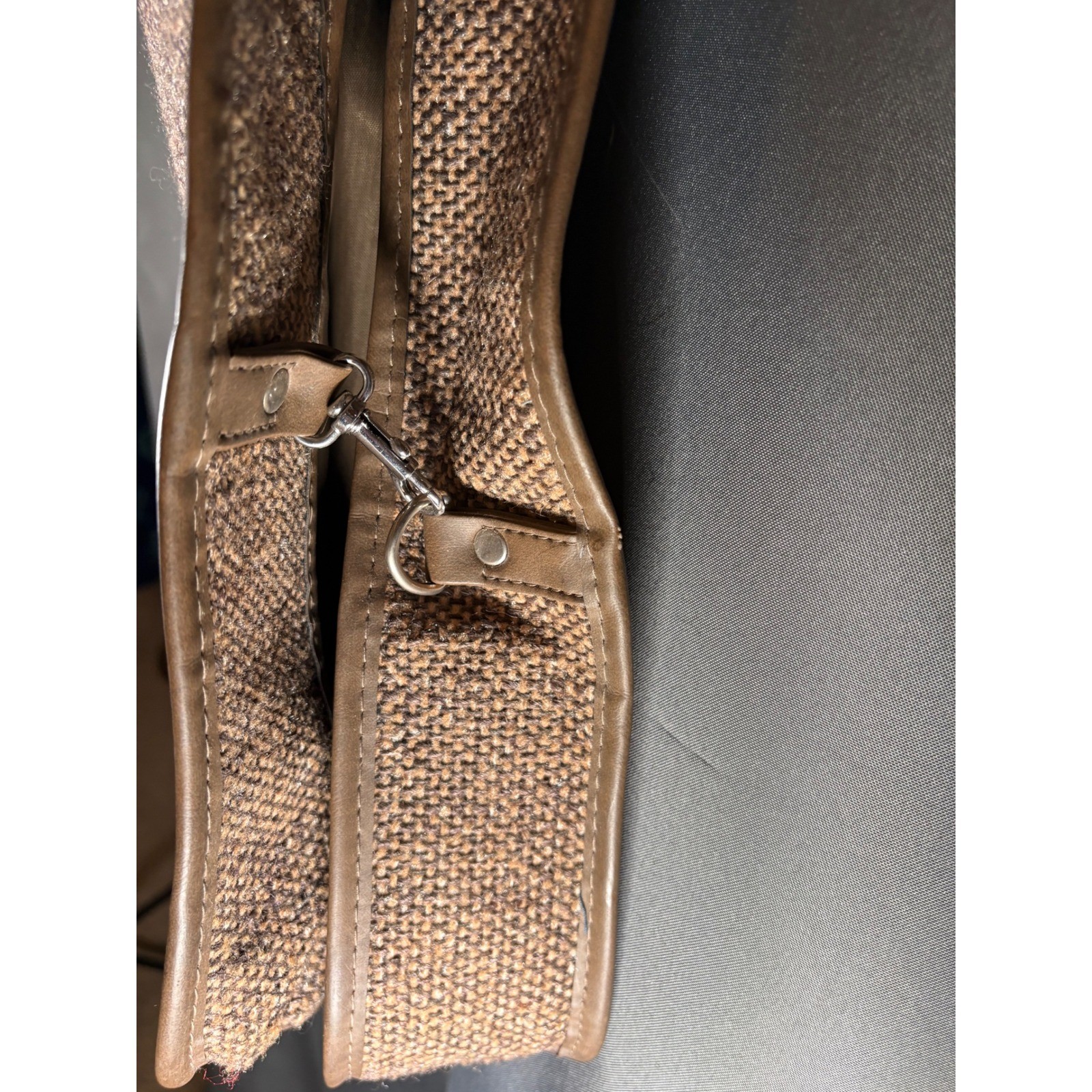 Vintage Members Only 3 Piece Luggage Set Brown Tweed Suitcase Garment Carry On